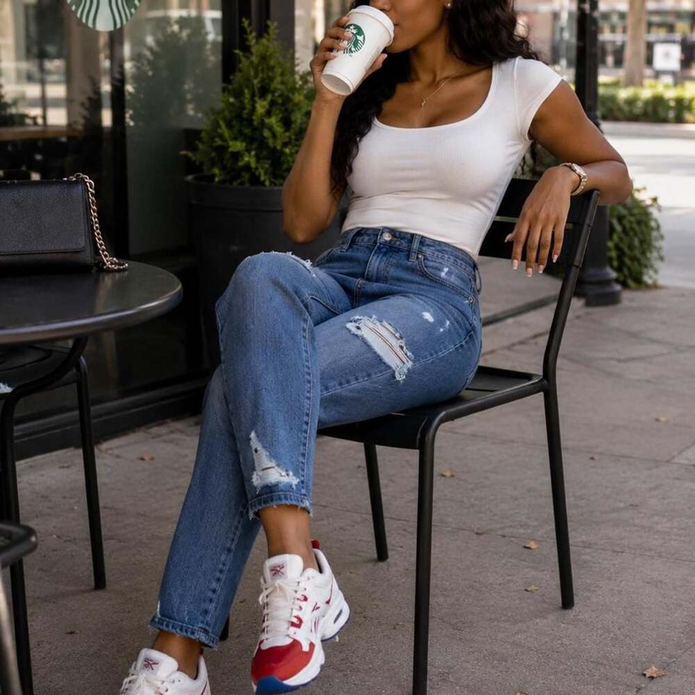Express Boyfriend Distressed Light Wash Jeans